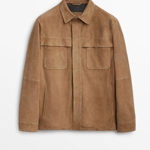 - Suede Overshirt with Pockets